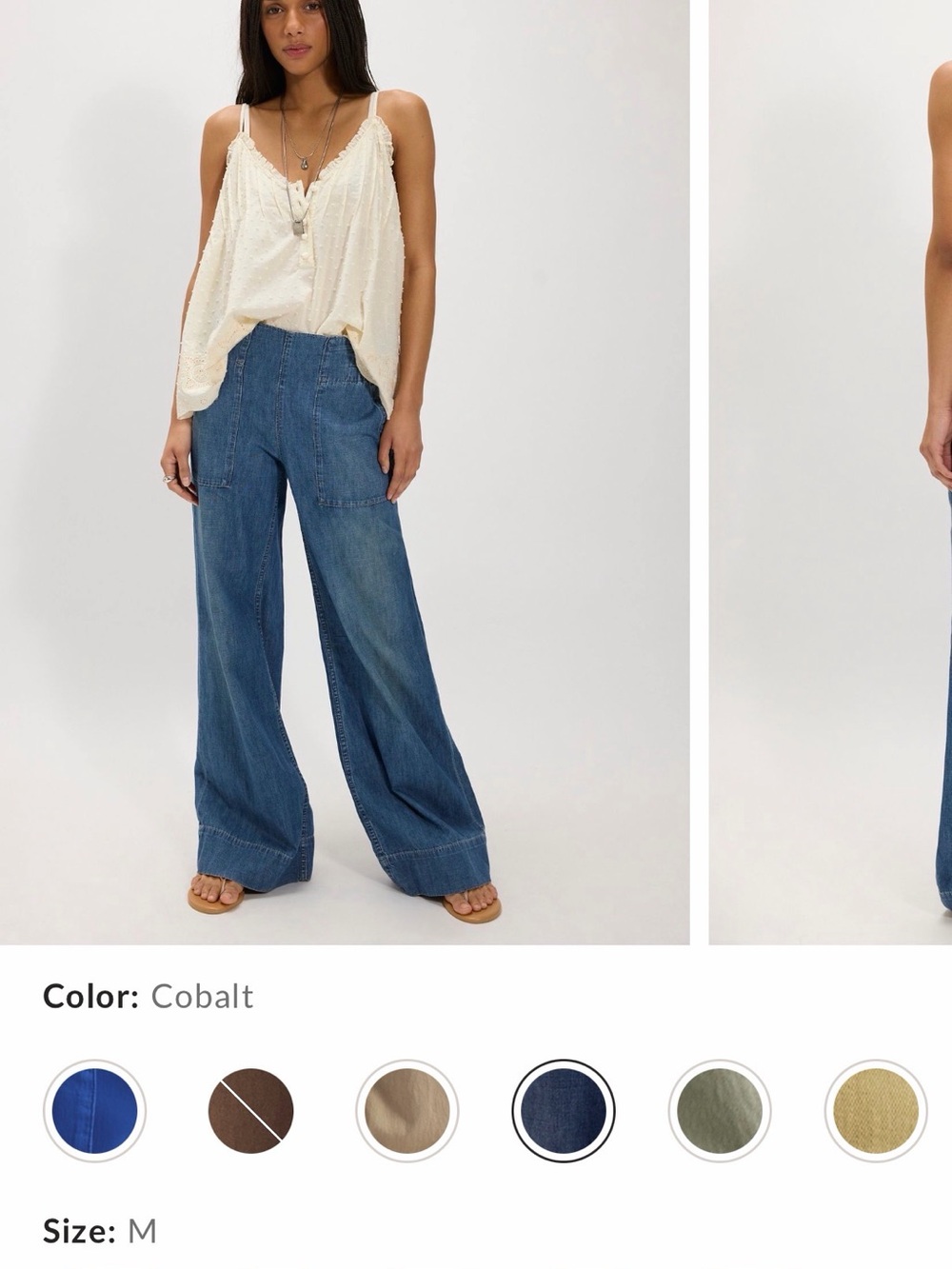 We The Free Cobalt Wide-Leg High-Rise Jeans